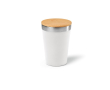 Gobelet thermos en inox recyclé à couvercle en bambou 300 ml couleur blanc