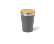 Gobelet thermos en inox recyclé à couvercle en bambou 300 ml couleur gris foncé