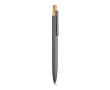 Stylo en aluminium recyclé et RPET à encre bleue Dokumental® couleur gris