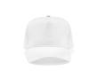 Casquette 5 panneaux en coton recyclé, filet arrière 220g/m² couleur blanc