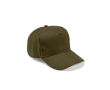 Casquette 5 panneaux en coton recyclé à boucle 280 g/m² couleur vert militaire