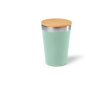 Gobelet thermos en inox recyclé à couvercle en bambou 300 ml couleur vert pastel