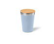 Gobelet thermos en inox recyclé à couvercle en bambou 300 ml couleur bleu chiné