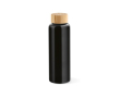 Gourde en verre à bouchon étanche en bambou 490 ml couleur noir