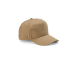 Casquette 5 panneaux en coton recyclé à boucle 280 g/m² couleur camel