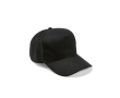 Casquette 5 panneaux en coton recyclé à boucle 280 g/m² couleur noir