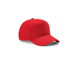 Casquette 5 panneaux en coton recyclé à boucle 280 g/m² couleur rouge