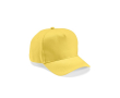 Casquette 5 panneaux en coton recyclé à boucle 280 g/m² couleur jaune