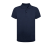 Polo technique respirant 100% polyester avec 3 boutons couleur bleu marine