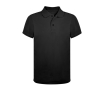 Polo technique respirant 100% polyester avec 3 boutons couleur noir