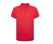 Polo technique respirant 100% polyester avec 3 boutons couleur rouge