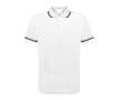 Polo respirant polyester col et détails manches 180 g/m² couleur blanc