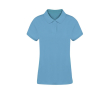 Polo femme 100% coton Ring Spun avec 2 boutons 220 g/m² couleur bleu ciel