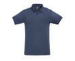 Polo floqué 100% coton pour marque couleur bleu jean