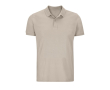 Polo logoté en coton biologique couleur beige