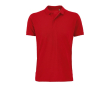Polo logoté en coton biologique couleur rouge