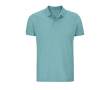Polo logoté en coton biologique couleur bleu ciel