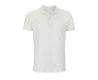 Polo logoté en coton biologique couleur blanc cassé