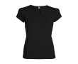 T-shirt en coton pour femme avec col en V 200 g/m² Roly couleur noir