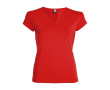 T-shirt en coton pour femme avec col en V 200 g/m² Roly couleur rouge