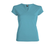 T-shirt en coton pour femme avec col en V 200 g/m² Roly couleur turquoise