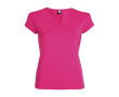 T-shirt en coton pour femme avec col en V 200 g/m² Roly couleur fuchsia