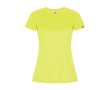 T-shirt technique en 50% polyester recyclé pour femme 135 g/m² Roly couleur jaune fluorescent
