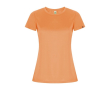 T-shirt technique en 50% polyester recyclé pour femme 135 g/m² Roly couleur orange fluorescent