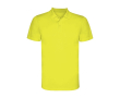 Polo technique pour enfant en tricot piqué polyester150 g/m² Roly couleur jaune fluorescent