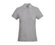 Polo 100% coton biologique en tricot piqué pour femme 210 g/m² Roly couleur gris clair chiné