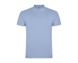 Polo homme en coton tricot piqué à manches courtes 200 g/m² Roly couleur bleu ciel
