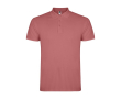 Polo homme en coton tricot piqué à manches courtes 200 g/m² Roly couleur rouge désaturé