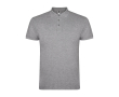 Polo homme en coton tricot piqué à manches courtes 200 g/m² Roly couleur gris clair chiné