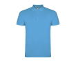 Polo homme en coton tricot piqué à manches courtes 200 g/m² Roly couleur turquoise