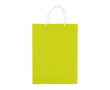 Grand sac en papier laminé coloré avec anse en corde couleur vert lime