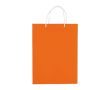 Grand sac en papier laminé coloré avec anse en corde couleur orange