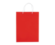 Grand sac en papier laminé coloré avec anse en corde couleur rouge