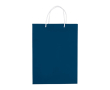 Grand sac en papier laminé coloré avec anse en corde couleur bleu foncé