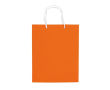 Sac moyen en papier laminé coloré avec anse en corde couleur orange