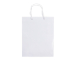 Sac moyen en papier laminé coloré avec anse en corde couleur blanc