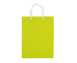 Petit sac en papier laminé coloré avec anse en corde couleur vert lime