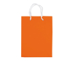 Petit sac en papier laminé coloré avec anse en corde couleur orange