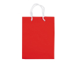 Petit sac en papier laminé coloré avec anse en corde couleur rouge