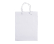 Petit sac en papier laminé coloré avec anse en corde couleur blanc