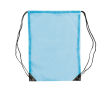 Sac à cordons en polyester coloré avec cordons noirs couleur bleu ciel