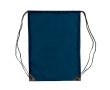 Sac à cordons en polyester coloré avec cordons noirs couleur bleu foncé