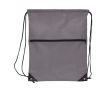 Sac à cordons en RPET avec poche frontale zippée 210T couleur gris