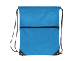 Sac à cordons en RPET avec poche frontale zippée 210T couleur bleu
