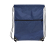 Sac à cordons en RPET avec poche frontale zippée 210T couleur bleu foncé
