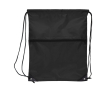 Sac à cordons en RPET avec poche frontale zippée 210T couleur noir